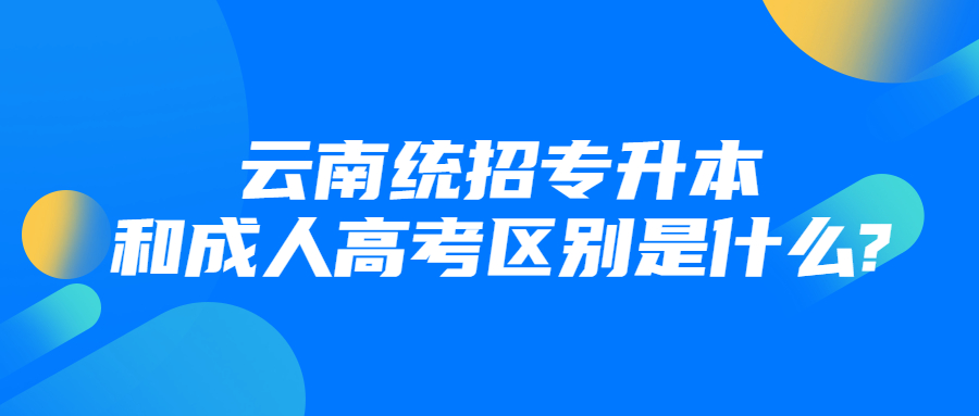 云南統招專升本和成人高考區別是什么?