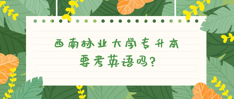 西南林業(yè)大學(xué)專升本要考英語嗎?