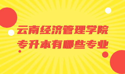 云南經濟管理學院專升本有哪些專業