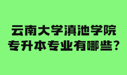 云南大學滇池學院專升本專業有哪些?