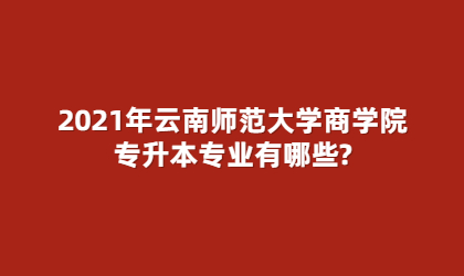 2021年云南師范大學商學院專升本專業有哪些?