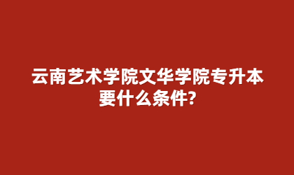 云南藝術學院文華學院專升本要什么條件?