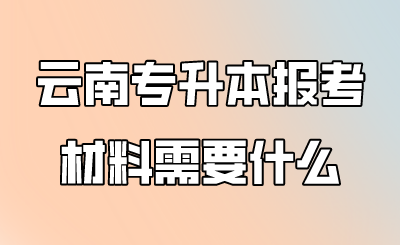 云南專升本報考材料需要什么