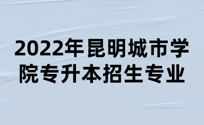 2022年昆明城市學院專升本招生專業.png