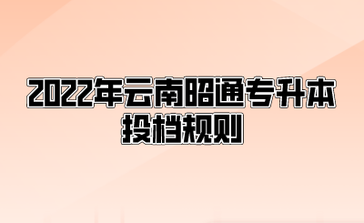 2022年云南昭通專升本投檔規則.png