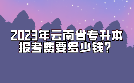 2023年云南省專升本報考費