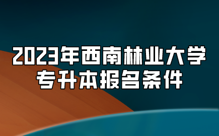 2023年西南林業大學專升本報名條件