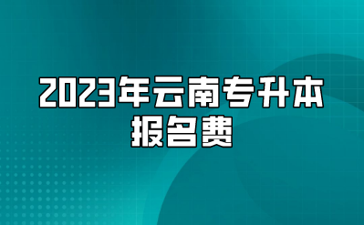 2023年云南專升本報(bào)名費(fèi)