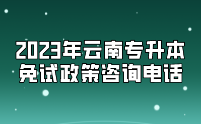 2023年云南專升本免試政策咨詢電話