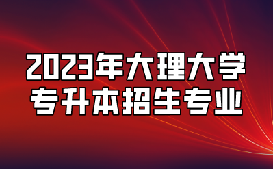 2023年大理大學專升本招生專業