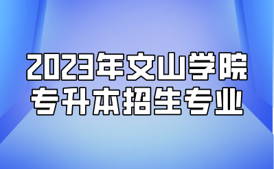 2023年文山學院專升本招生專業