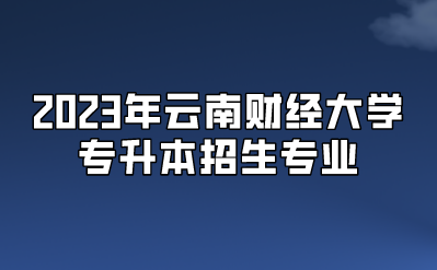 2023年云南財經大學專升本招生專業