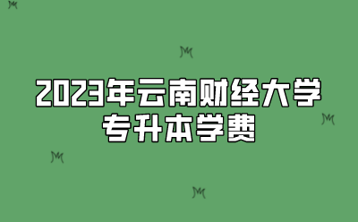 2023年云南財經大學專升本學費