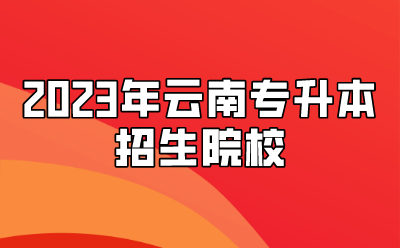 2023年云南專升本招生院校