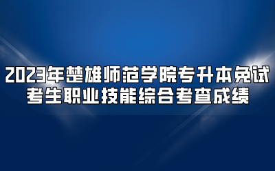 2023年楚雄師范學院專升本免試考生職業技能綜合考查成績