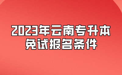 2023年云南專升本免試報名條件