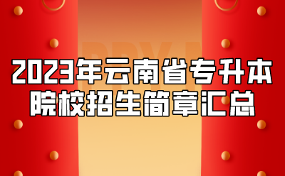 2023年云南省專升本院校招生簡章匯總