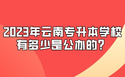 2023年云南專升本學校有多少是公辦的？