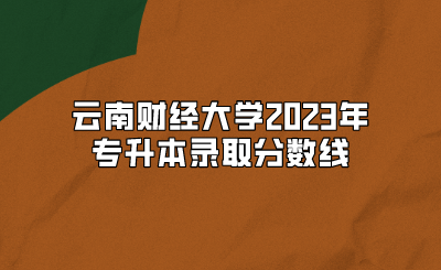 云南財經大學2023年專升本錄取分數線