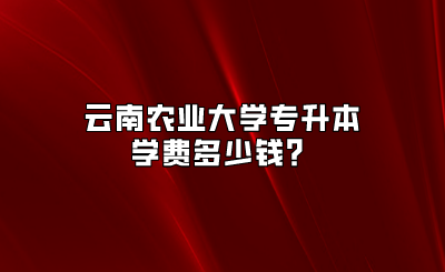 云南農業大學專升本學費