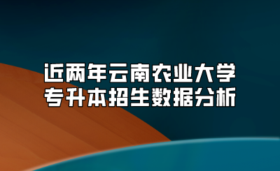 近兩年云南農業大學專升本招生數據分析