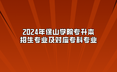 2024年保山學院專升本招生專業