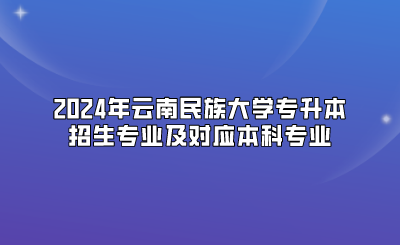 2024年云南民族大學專升本招生專業及對應本科專業