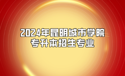 2024年昆明城市學院專升本招生專業