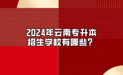 2024年云南專升本招生學(xué)校