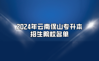 2024年云南保山專升本招生院校名單