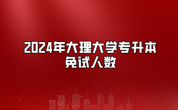 2024年大理大學專升本免試人數