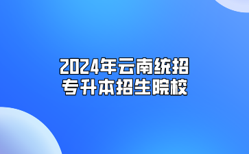 2024年云南統(tǒng)招專升本招生院校